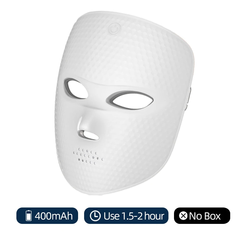 Masque LED sans fil 7 couleurs masque facial LED Photon peau raffermissant Anti-âge rajeunissement masque de beauté Machine