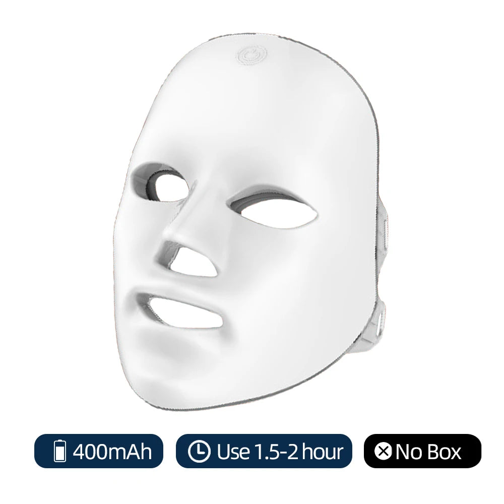 Masque LED sans fil 7 couleurs masque facial LED Photon peau raffermissant Anti-âge rajeunissement masque de beauté Machine